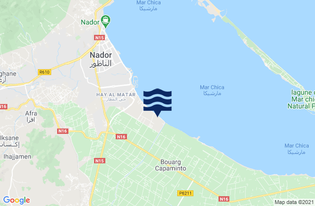Mapa de mareas Selouane, Morocco