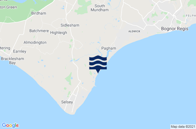 Mapa de mareas Selsey (Pagham Harbour) Beach, United Kingdom
