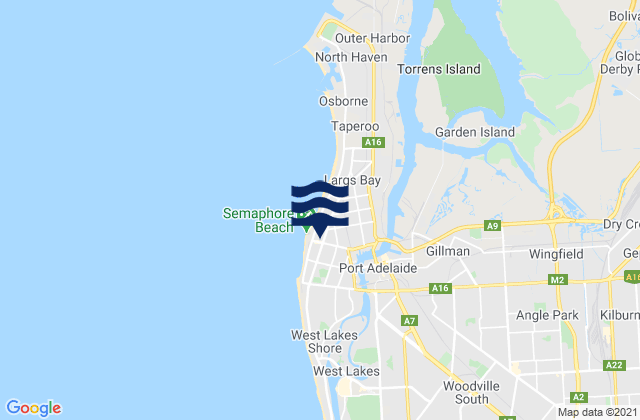 Mapa de mareas Semaphore, Australia