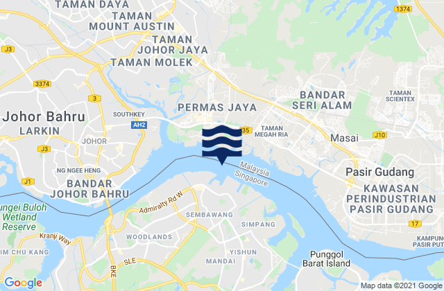 Mapa de mareas Sembawang, Singapore