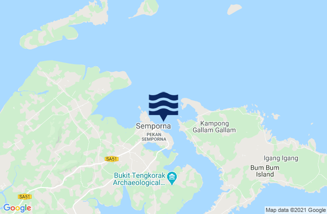 Mapa de mareas Semporna (Darvel Bay), Malaysia