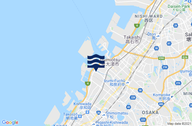 Mapa de mareas Senboku-gun, Japan