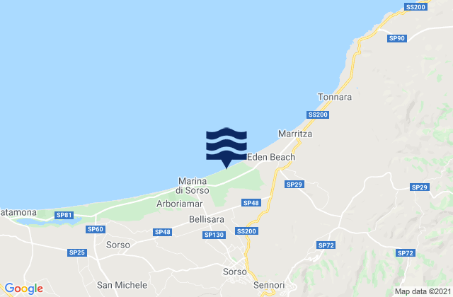 Mapa de mareas Sennori, Italy