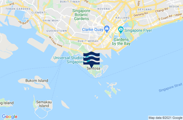 Mapa de mareas Sentosa Island, Singapore