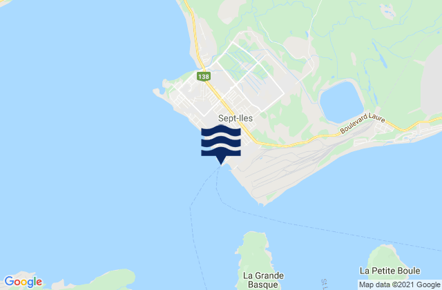 Mapa de mareas Sept-Îles, Canada