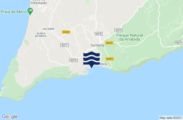 Mapa de mareas Sesimbra, Portugal
