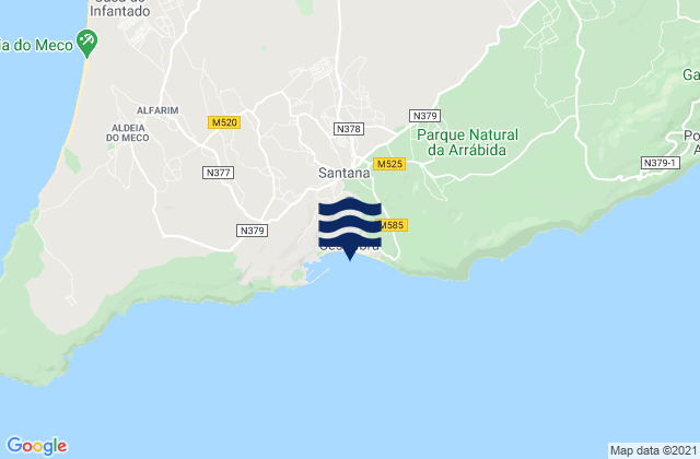 Mapa de mareas Sesimbra, Portugal