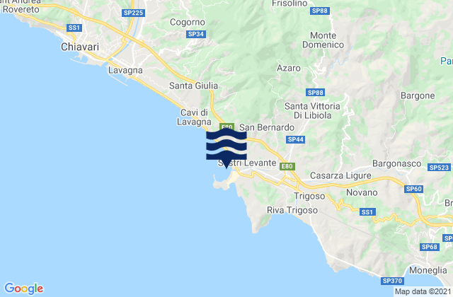 Mapa de mareas Sestri Levante, Italy