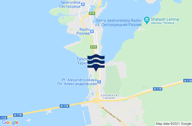Mapa de mareas Sestroretskiy Rayon, Russia