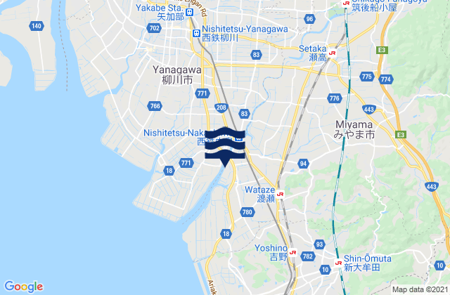 Mapa de mareas Setakamachi-takayanagi, Japan