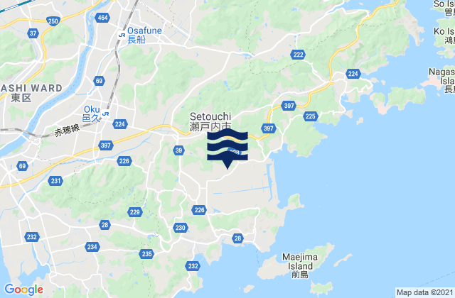 Mapa de mareas Setouchi Shi, Japan