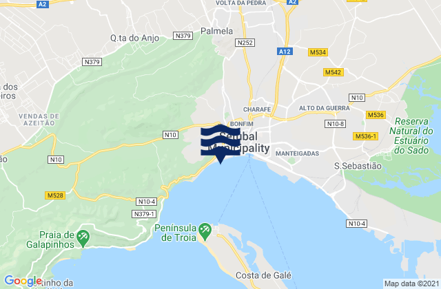 Mapa de mareas Setubal Setubal Harbor, Portugal
