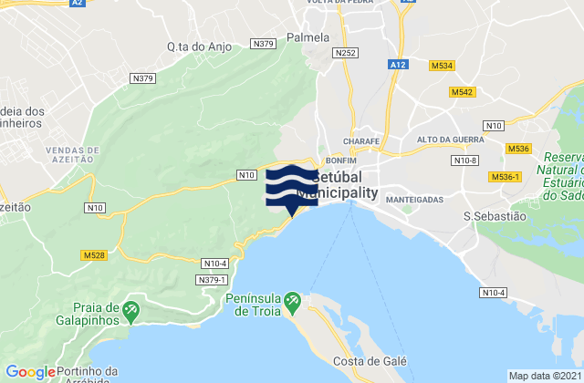 Mapa de mareas Setúbal, Portugal