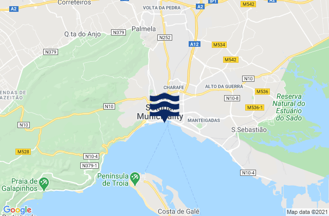 Mapa de mareas Setúbal, Portugal