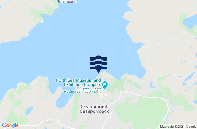 Mapa de mareas Severomorsk, Russia