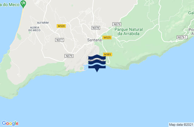 Mapa de mareas Sezimbra, Portugal