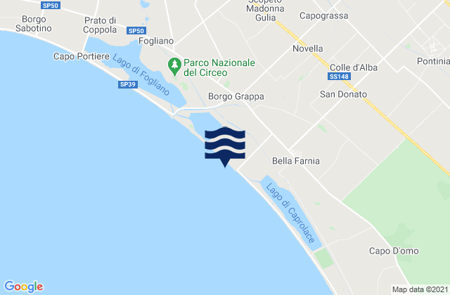 Mapa de mareas Sezze Scalo, Italy