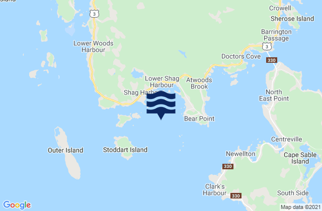 Mapa de mareas Shag Harbour, Canada