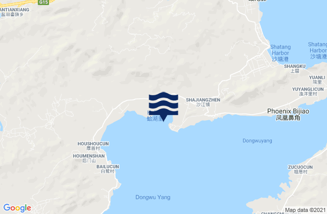 Mapa de mareas Shajiang, China