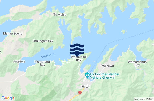 Mapa de mareas Shakespeare Bay, New Zealand