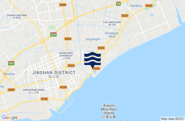 Mapa de mareas Shanyang, China