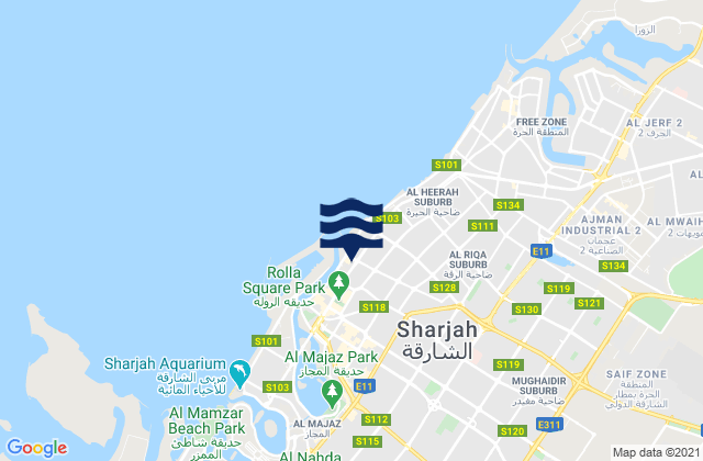 Mapa de mareas Sharjah (Ash Shariqah), Iran