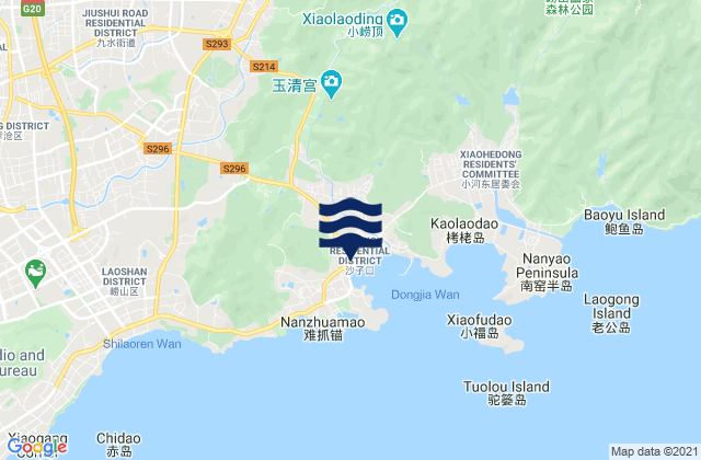 Mapa de mareas Shazikou, China