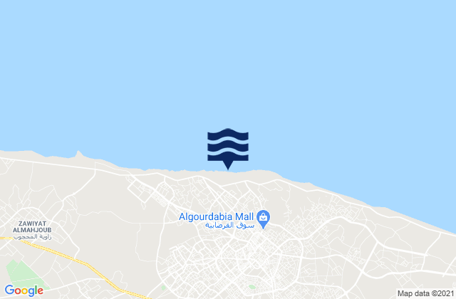 Mapa de mareas Sha‘bīyat Mişrātah, Libya