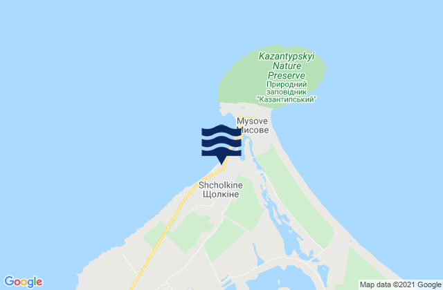 Mapa de mareas Shchyolkino, Ukraine