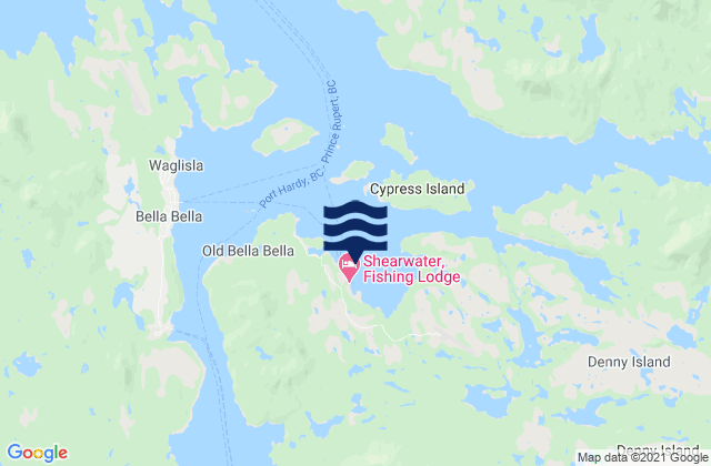 Mapa de mareas Shearwater Island, Canada