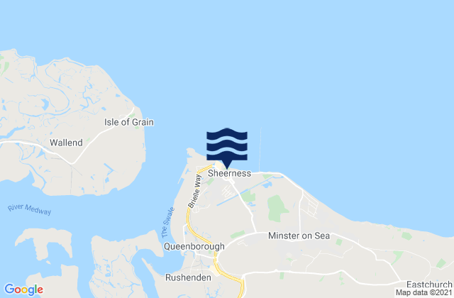 Mapa de mareas Sheerness, United Kingdom