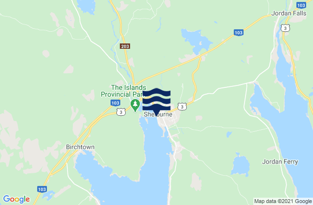 Mapa de mareas Shelburne, Canada