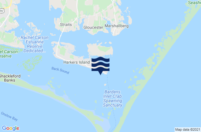 Mapa de mareas Shell Point Harkers Island, United States