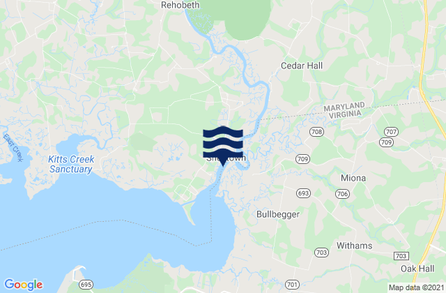 Mapa de mareas Shelltown, United States