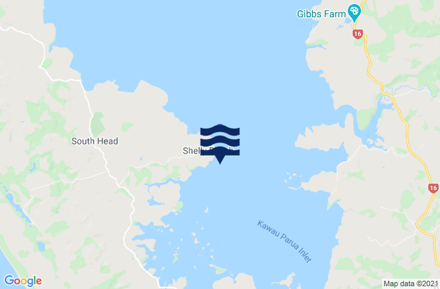 Mapa de mareas Shelly Beach, New Zealand