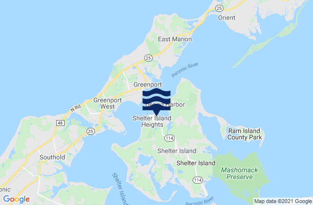 Mapa de mareas Shelter Island Heights, United States