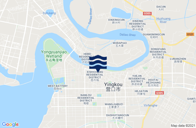 Mapa de mareas Shengli, China