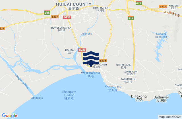 Mapa de mareas Shenquan, China