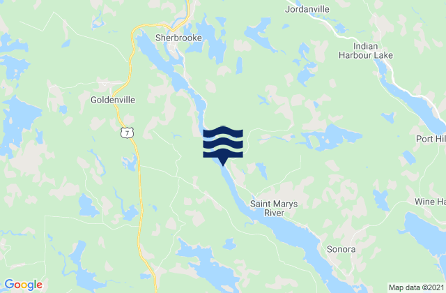 Mapa de mareas Sherbrooke, Canada