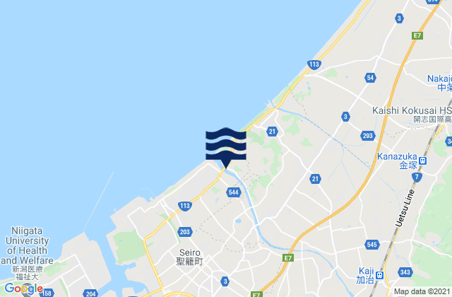 Mapa de mareas Shibata, Japan