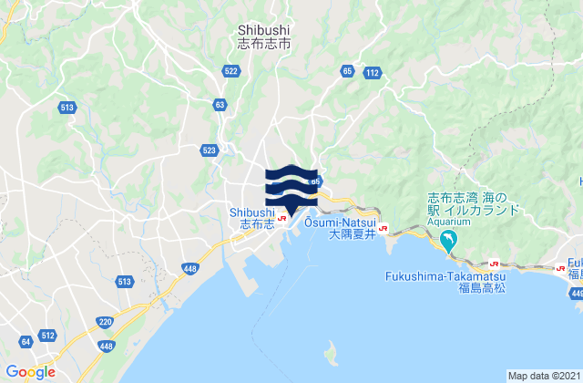 Mapa de mareas Shibushi, Japan
