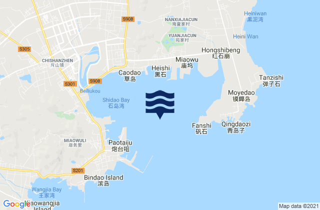 Mapa de mareas Shidao Wan, China