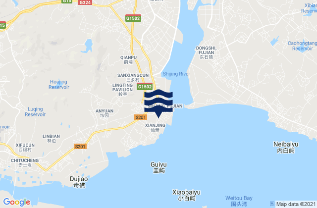 Mapa de mareas Shijing, China