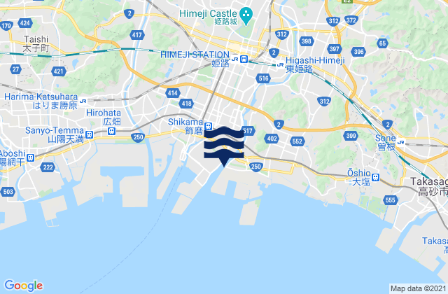 Mapa de mareas Shikama Ko, Japan