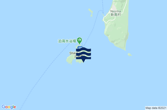 Mapa de mareas Shikine Shima, Japan