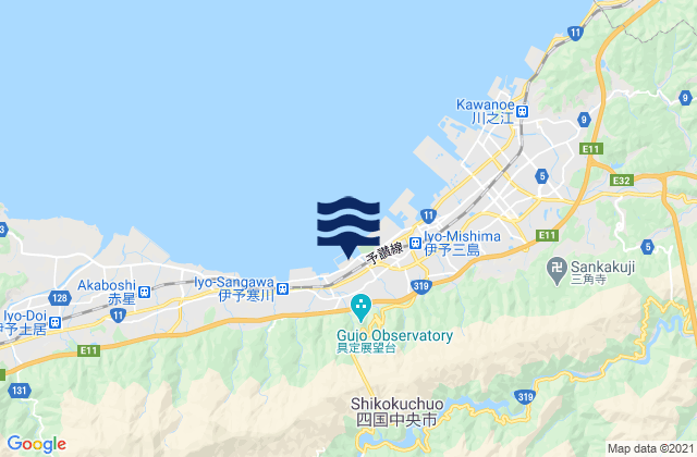 Mapa de mareas Shikoku-chūō Shi, Japan
