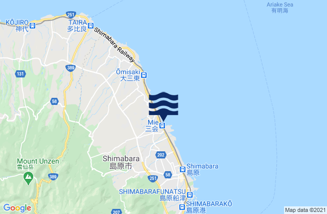 Mapa de mareas Shimabara-shi, Japan