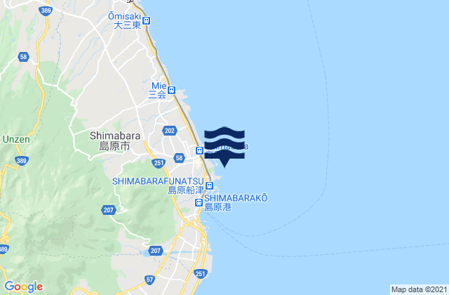 Mapa de mareas Shimabara Shimabara Kaiwan, Japan