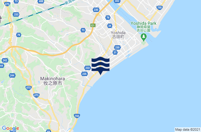 Mapa de mareas Shimada, Japan