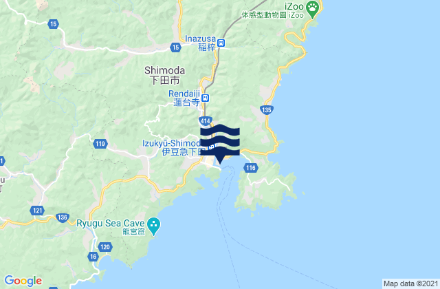 Mapa de mareas Shimoda, Japan